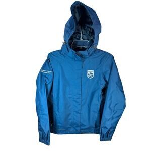 Eddie Bauer Rain Jacket Weather Edge Blue –Phillips- Patch size Small